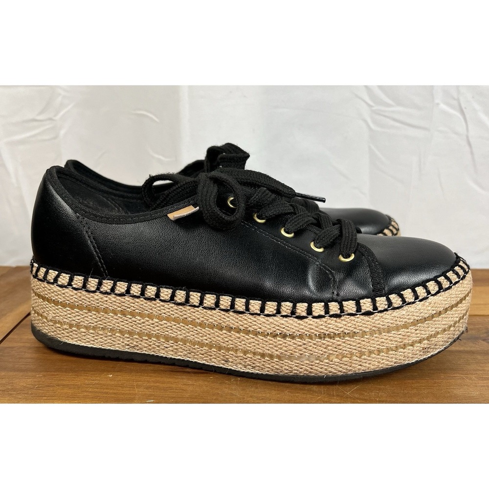Beira Rio SZ 8 Women's Espadrille Platform Sneakers Shoes Black Made in Brazil - Picture 4 of 9